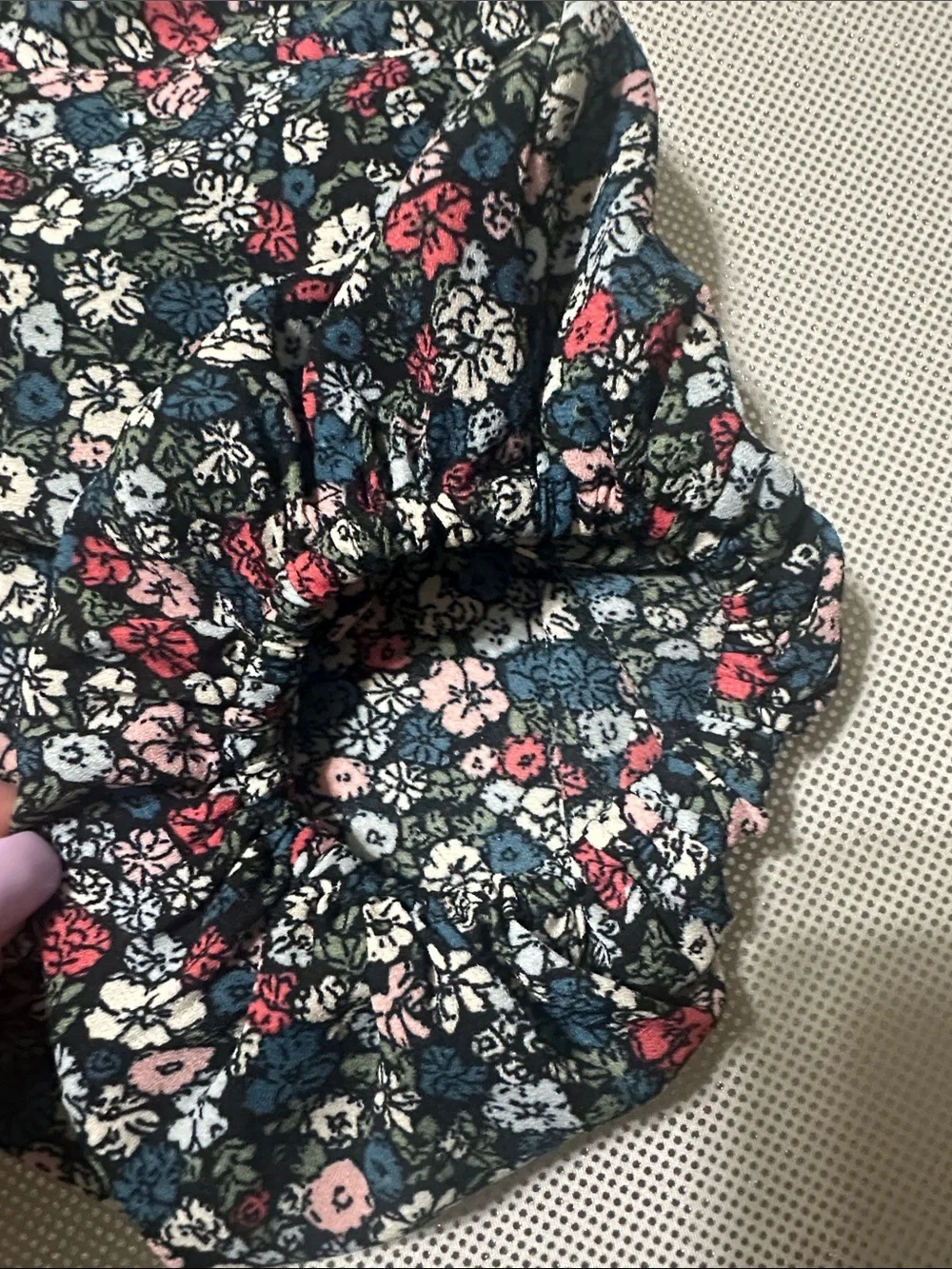 Abercrombie & Fitch Navy Floral Smocked Crop Top